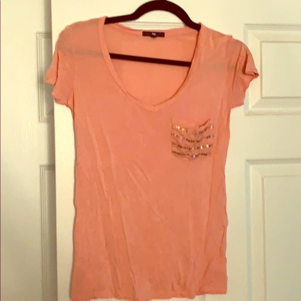 Sequins detail pocket T-shirt